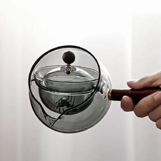 rotating glass Tea Pot