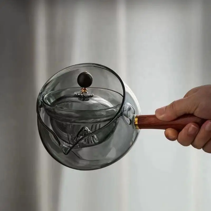 rotating glass Tea Pot