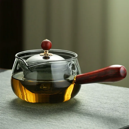 rotating glass Tea Pot